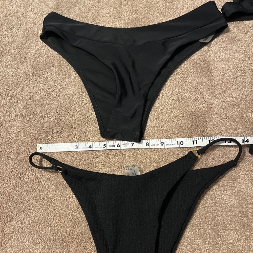 Womens Shein Black Bikini Swim Bundle Set Tops Bottoms Medium/Large - Picture 8 of 9